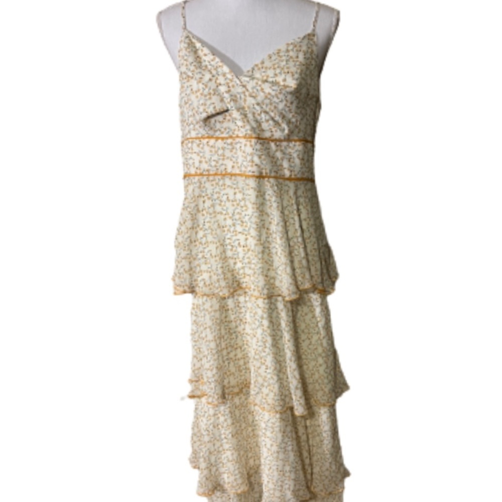 SKIES ARE BLUE floral maxi dress size large NWT